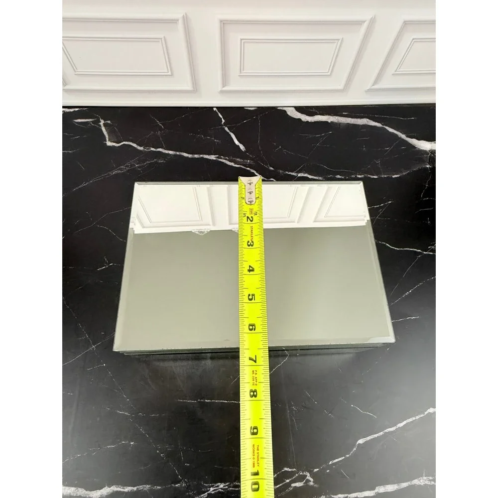 Mirrored Jewelry Box 9X6X3 Ring Holder Pull Out Tray READ